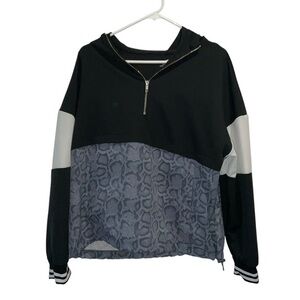 AVIA Colorblock Snake Print Quarter-Zip Hoodie Jacket | Size L